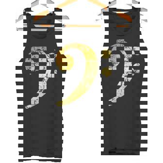 Bass Clef Center Vintage Yellow Bassist Bass Player Tank Top | Mazezy