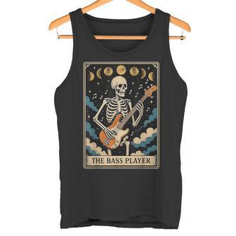 The Bass Player Bassist Guitarist Guitar Tarot Card Skeleton Tank Top | Mazezy