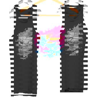 Bear Canoeing Through Pink Clouds Tank Top Tank Top | Mazezy