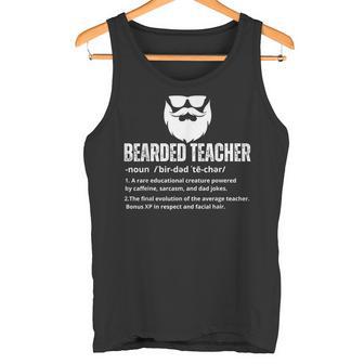 Bearded Teacher Definition Teacher With Beard School Tank Top | Mazezy