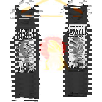 Beardzilla Bearded Dragon Art Retro Monster Lizard Tank Top | Mazezy