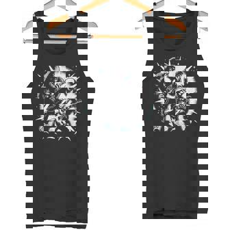 Bigfoot And Alien Playing Guitar Rock Music Musicians Tank Top | Mazezy