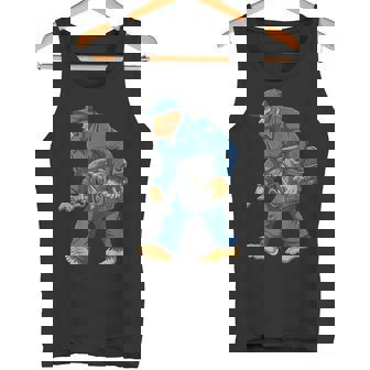 Bigfoot Mechanic Garage Engine Repair Sasquatch Tank Top | Mazezy