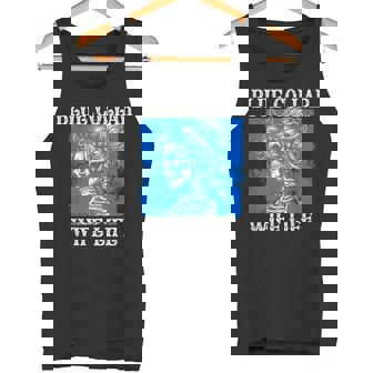 Blue Collar Wife Life Skeleton Messy Bun Bandana Tank Top | Mazezy