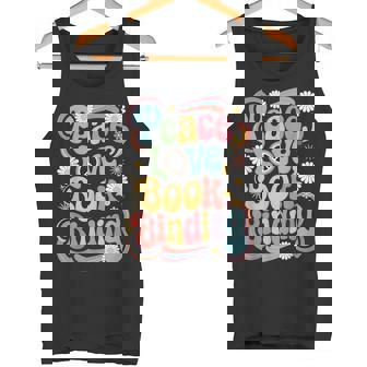 Bookbinder 60s 70s Hippie Retro Peace Love Bookbinding Tank Top | Mazezy