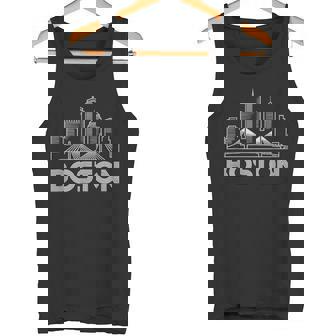 Boston Skyline Retro Vintage City Lovers Tank Top | Mazezy