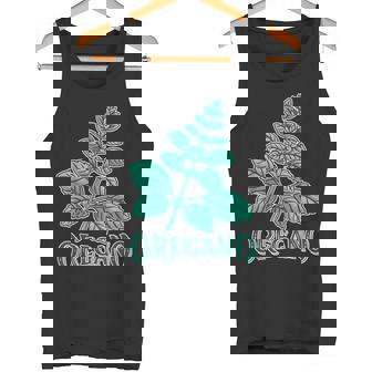 Botanical Oregano Illustration Themed Tank Top | Mazezy