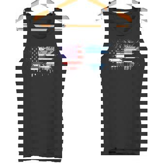 Botswana & USA Together Half American Half Botswana Tank Top | Mazezy