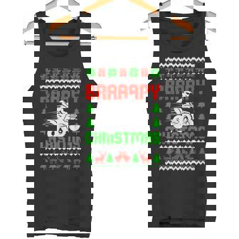 Braaapy Christmas Dirt Bike Ugly Sweater Christmas Motocross Tank Top | Mazezy