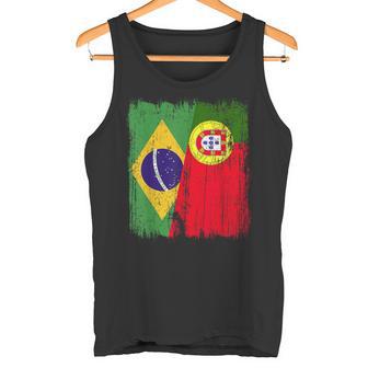 Brasil Portugués Media Bandera Brasil Portugal Jersey Camiseta sin mangas - Regaloses