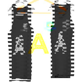Brazil Human-Flag Letter A Brazil Tank Top | Mazezy