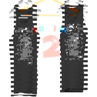 Bro I'm 2 Spider Web Theme 2nd Birthday Party Two Years Old Tank Top Tank Top | Mazezy