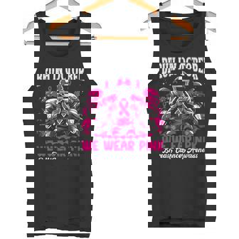 Bruh In October We Wear Pink Out Football Boys Breast Cancer Tank Top | Mazezy