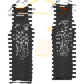 Burn The Patriarchy Spooky Feminist Skeletons Tank Top | Mazezy