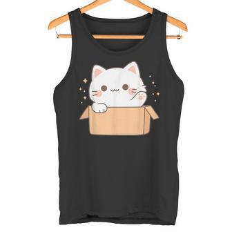 Caja De Gato Pastel Kawaii Lindo Gatito Blanco Animal Estético Camiseta sin mangas - Regaloses