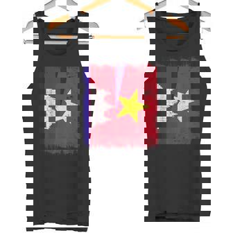 Cambodia Vietnam Half Flag Cambodian Vietnamese History Tank Top | Mazezy