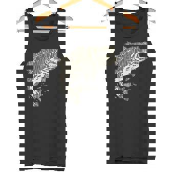 Camo Bass Jumping Fish For Fishing Lovers Outdoors Tank Top | Mazezy