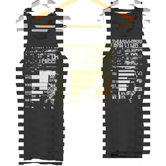 Camo USA Flag Hunter Reasons Why I Missed The Deer Hunting Tank Top | Mazezy
