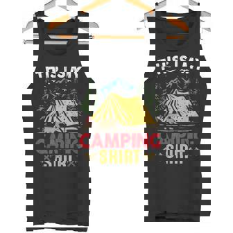 This Is My Camping Shirt Outfit Retro Tent Bear Adventure Tank Top | Mazezy