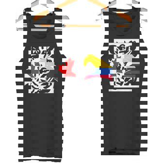 Canada Canadian Colombia Colombian Mixed DNA Flag Day Heart Tank Top | Mazezy