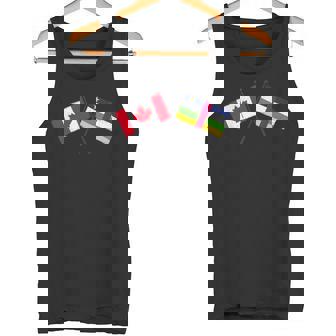 Canada Central African Republic Crossed Flags Canadian CAR Tank Top | Mazezy