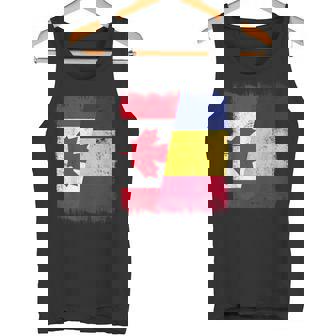 Canada Romania Half Flag Canadian Romanian Heritage Tank Top | Mazezy