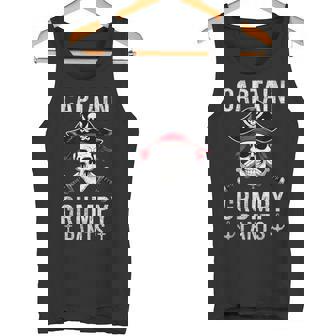 Captain Grumpy Pants Pirate Humor Skull Graphic Tank Top | Mazezy