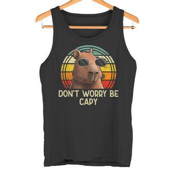 Capybara Divertido Roedor Retro Capybara Dont Be Worry Be Capy Camiseta sin mangas - Regaloses