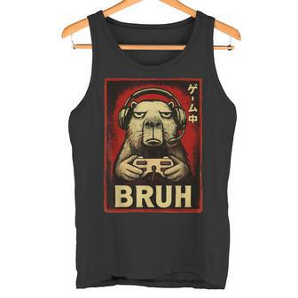 Capybara Gamer Bruh Graphic Tee Men Boys Teens Gaming Tank Top | Mazezy