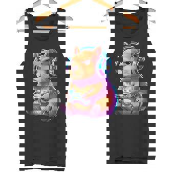 Capybara Gamer Cute Video Game Capybara Animal Tank Top | Mazezy