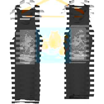 Capybara Hot Spring Friends Soaking Relaxation Tank Top | Mazezy