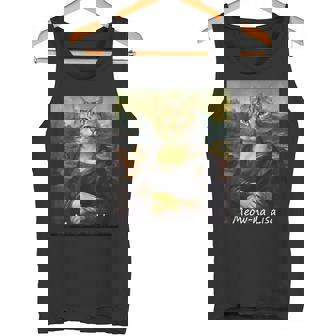 Cat Art Parody Meow-Na Lisa Mona-Lisa Vintage Painting Tank Top | Mazezy