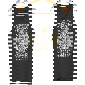 Cat Cowboy Western Country Saying Animal Kiss My Grits Tank Top | Mazezy