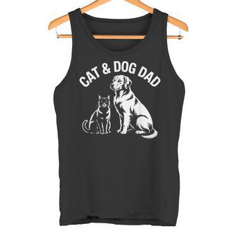 Cat And Dog Dad Fur Baby Father Uomo Nero Canotta - Novitaregali