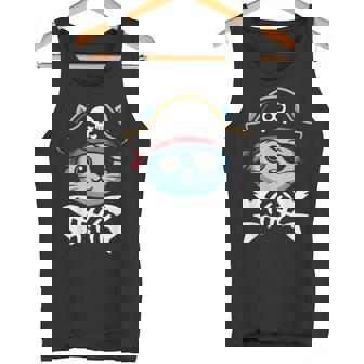 Cat Pirate Skeleton Freeboater Boating Boat Captain Pirate Tank Top | Mazezy