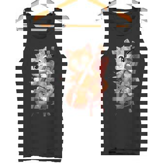 Cat Playing Cello Musician Music Musical Instrument Tank Top Tank Top | Mazezy