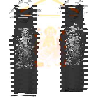 Cavapoo Riding Turkey Thanksgiving Day Fall Autumn Tank Top | Mazezy