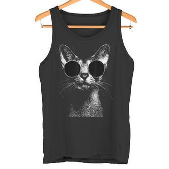 Chat Abyssintyle Grunge Hipster Avec Lunettes Deoleil Débardeur e - Cadeauxyz