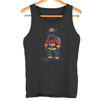 Chat Pompier Cool Pour Les Amateurs De Flammes Et De Pompiers Débardeur e - Cadeauxyz
