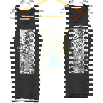 Cheer Coach Tarot Card Skeleton Cheerleading Coach Halloween Tank Top | Mazezy