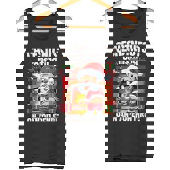 Chest Nuts Roasting Naughty Santa Christmas Dirty Food Tank Top | Mazezy
