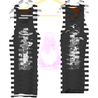 Chicken Rooster F-Caw-F Chicken With UFOs Weird Aliens Tank Top Tank Top | Mazezy