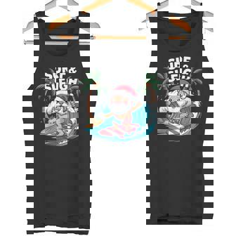 Chill Santa Surfing In Tropical Beach Tank Top | Mazezy