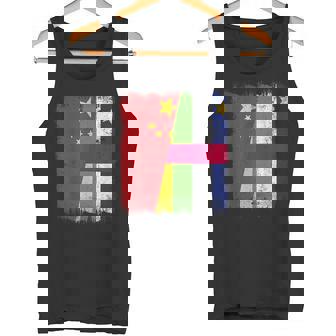 China Central African Republic Half Flag Chinese CAR Roots Tank Top | Mazezy