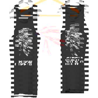 Chippewa ネイティブアメリカン アメリカ国旗 スカルヘッドレス 長袖tシャツ タンクトップ - Kawaiitshirt