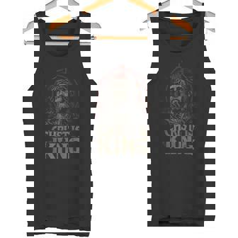Christ Is King Grunge Metal & Gothic Christian Streetwear Tank Top | Mazezy