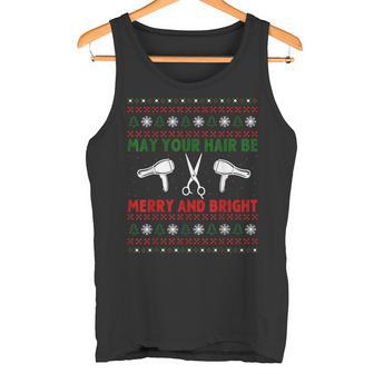 Christmas Barber Haircut Ugly Sweater Tank Top | Mazezy