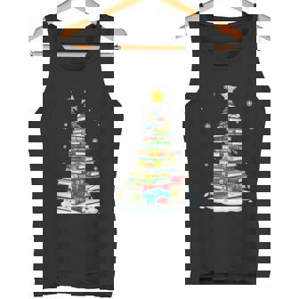 Christmas Book Tree Librarians Books Lover Tank Top | Mazezy