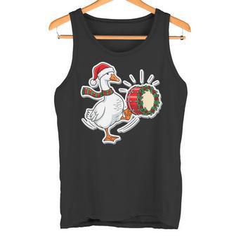 Christmas Drum Goose Teacher Shirt Holiday Music Teacher Tank Top | Mazezy