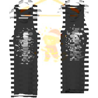 Christmas Firefighter Dog Spreading Holiday Warmth Tank Top | Mazezy